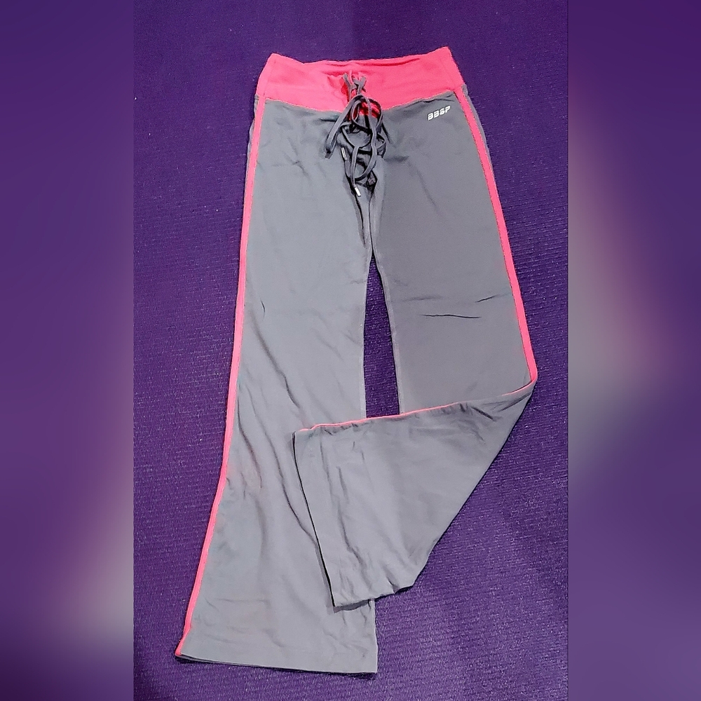 Bebe Sport Logo Grafite/Rouge Lace-up Pants - Size XS/S ( 31" inseam) - Picture 3 of 5